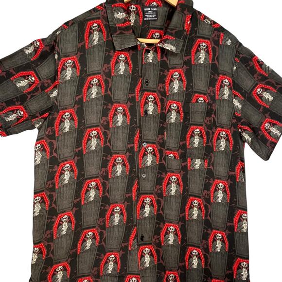 Wicked Clothes Mens/Womens Goth Vampire Halloween Monster Button Up Shirt Small - Picture 3 of 5